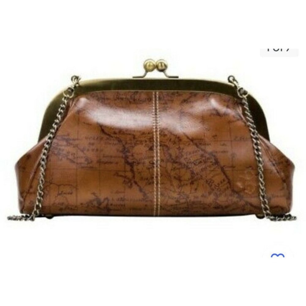 Patricia Nash Mia Leather Frame Satchel-signature Map Print MSRP $169.00